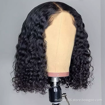 Wholesale Deep Wave Bob Human Hair Wigs 13x4 Lace Front Wig Preplucked Short Bob Wigs Remy For Black Women